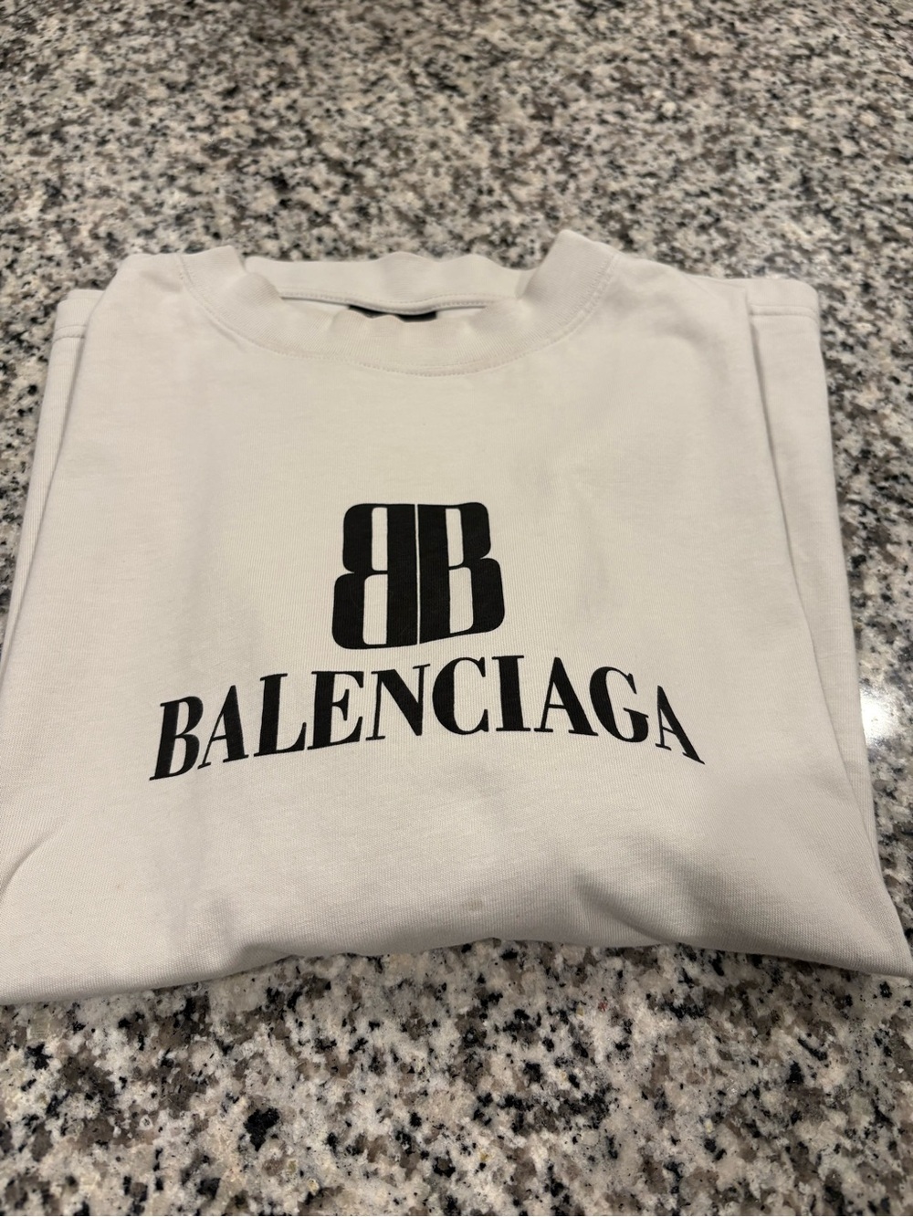 Authentic Balenciaga Oversized Unisex cream Logo Crewneck Shirt